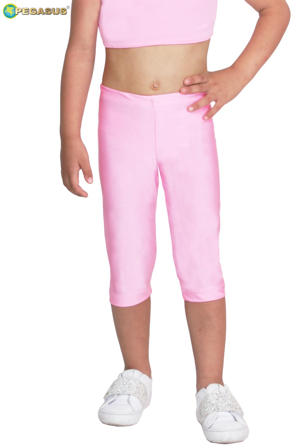 LEGGINS DANZA LYCRA TRE QUARTI ROSA BABY